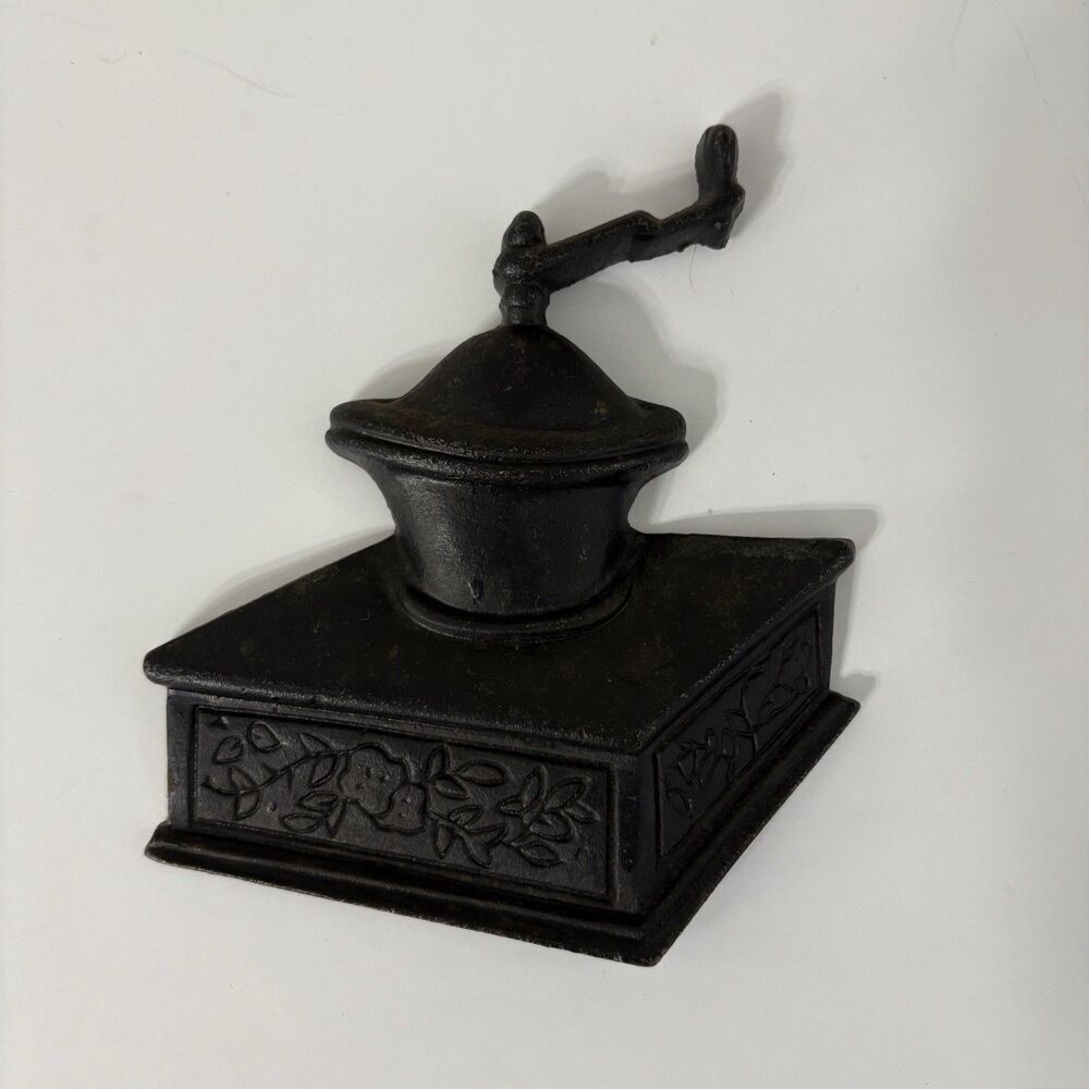 Vintage Sexton Black Cast Metal Wall Plaque MCM Kitchen Decor Coffee Grinder
